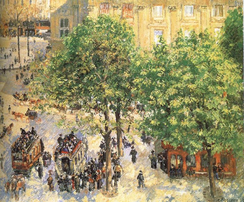 Camille Pissarro Paris spring sunshine streetscape china oil painting image